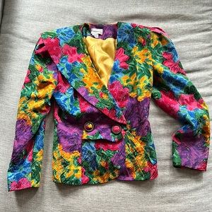 Vintage 90s silk floral blazer